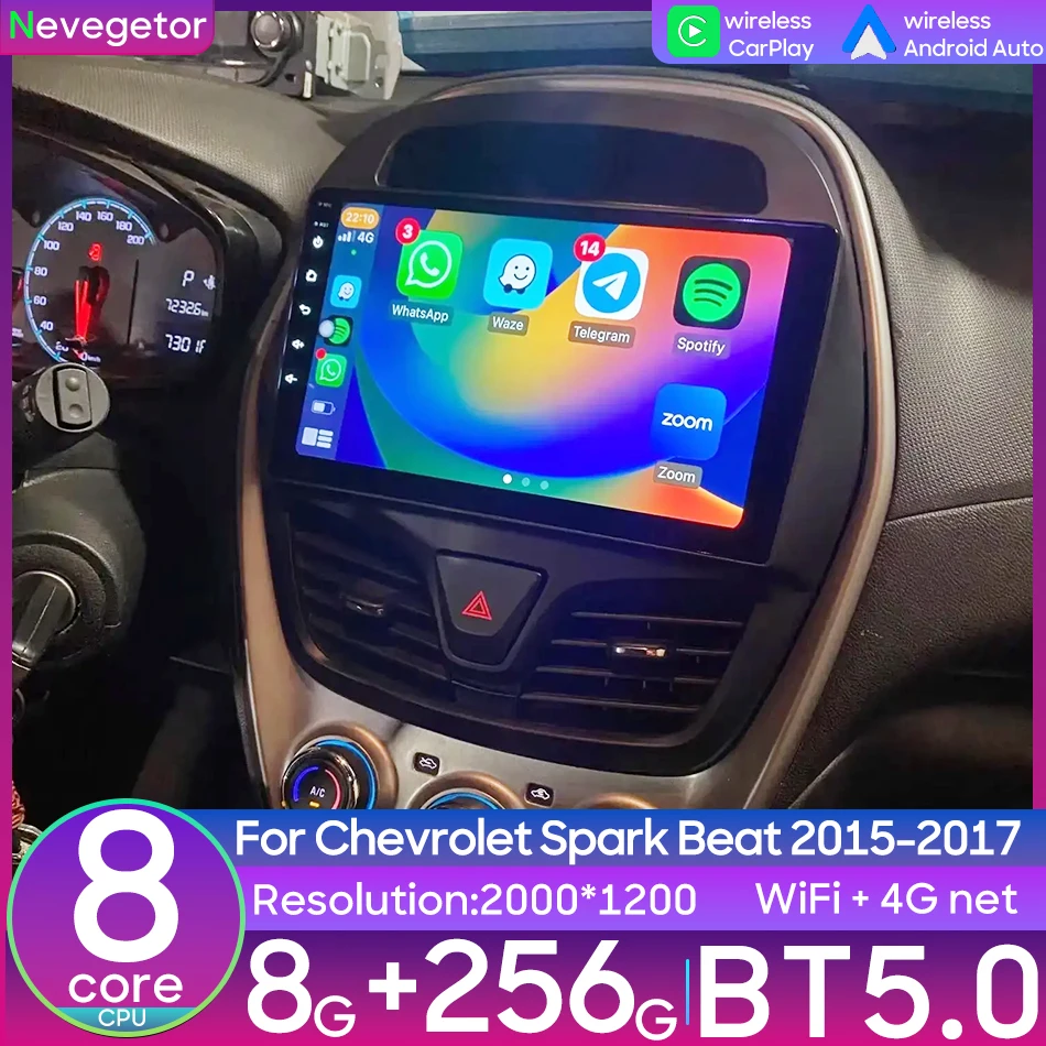 

Автомобильный стерео мультимедийный радио-видеоплеер, головное устройство для Chevrolet Spark Beat 2015-2017 с Android Auto CarPlay GPS WiFi 2Din