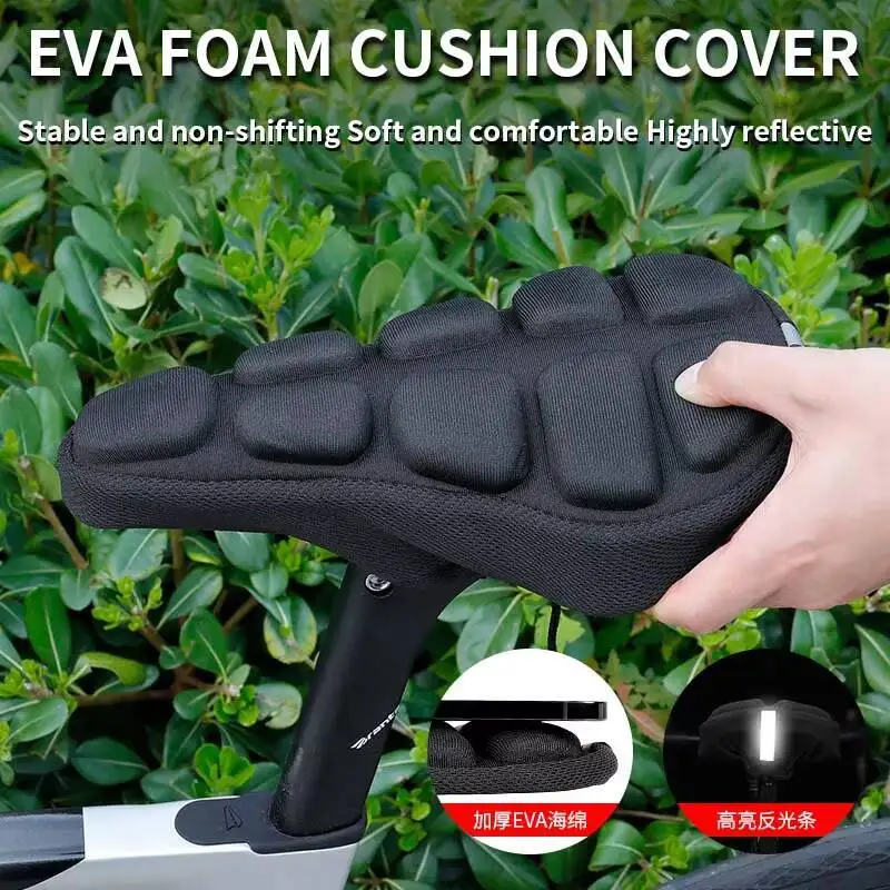 ESLNF Comfortable EVA Bike Seat Cover Blcak Thickene Sponge Pad Bicycles Saddle Covers Bike Accessories Bike Seat Cushion Cover