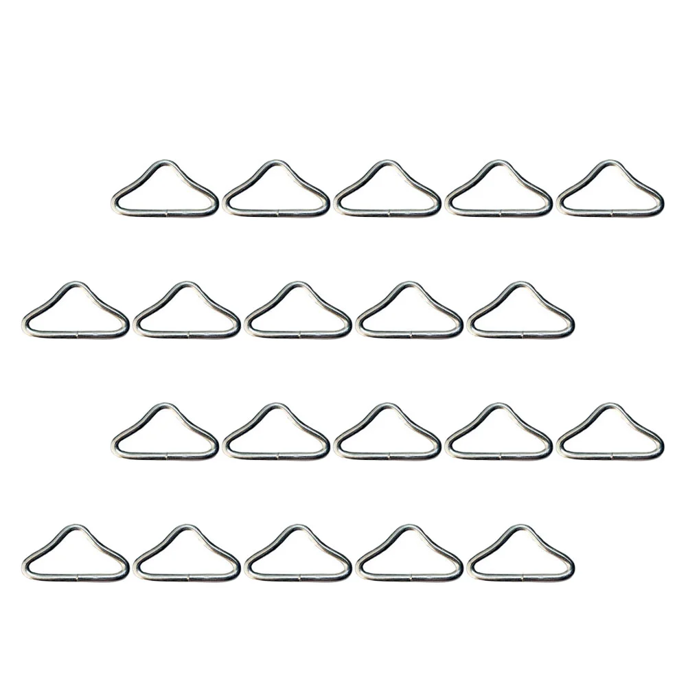 20 Sets Special Ring for Trampoline Buckle and Webbing Metal Triangle Buckles Outdoor Rings Parts V-shaped Accessories Spring