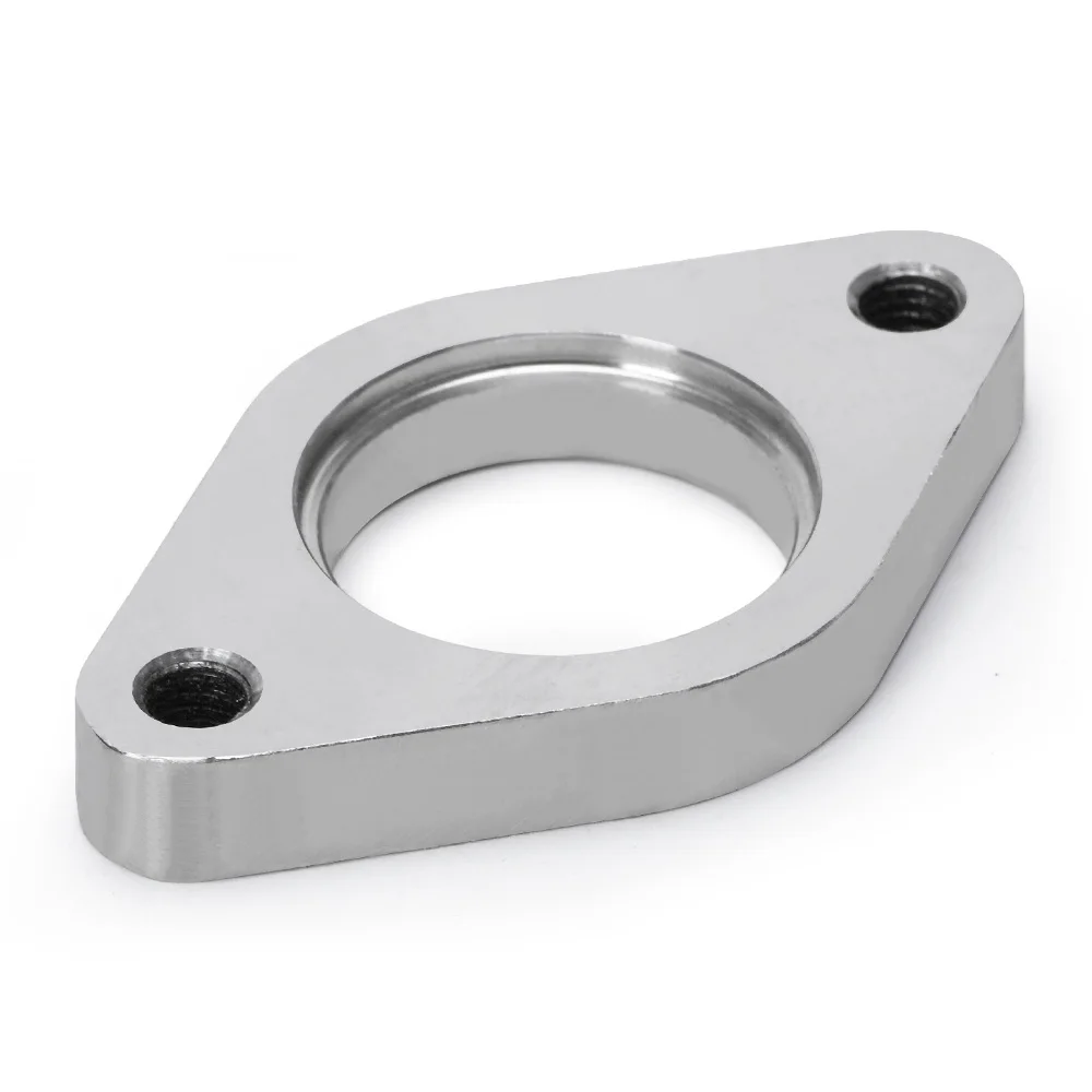 LZONE - STAINLESS STEEL WASTEGATE DUMP PIPE 2 BOLT FLANGE WITH THREAD 38MM TURBO CHARGER JR4831
