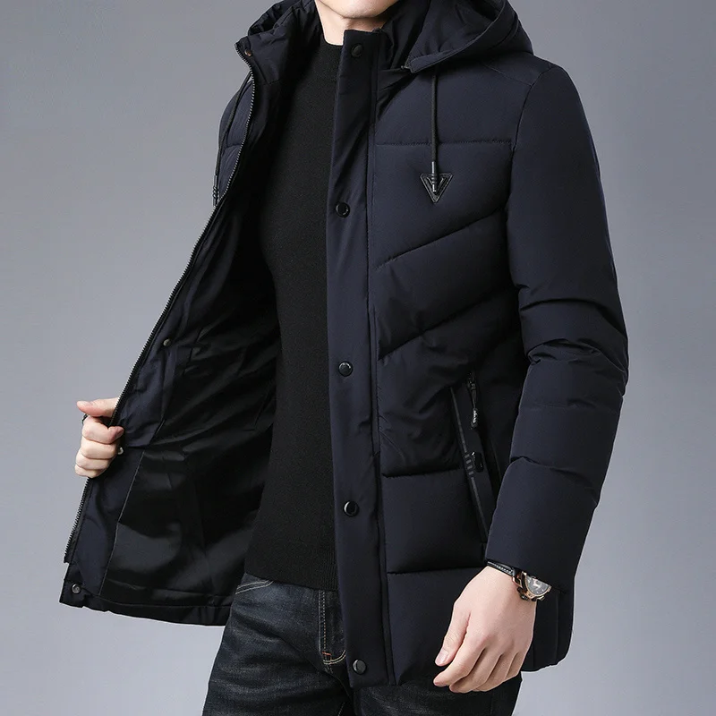 Yolanfairy Winter Coat Man Parkas Thicken Warm Men's Coats Hooded Business Jacket Men Clothing Cotton-padded Abrigos Para Hombre