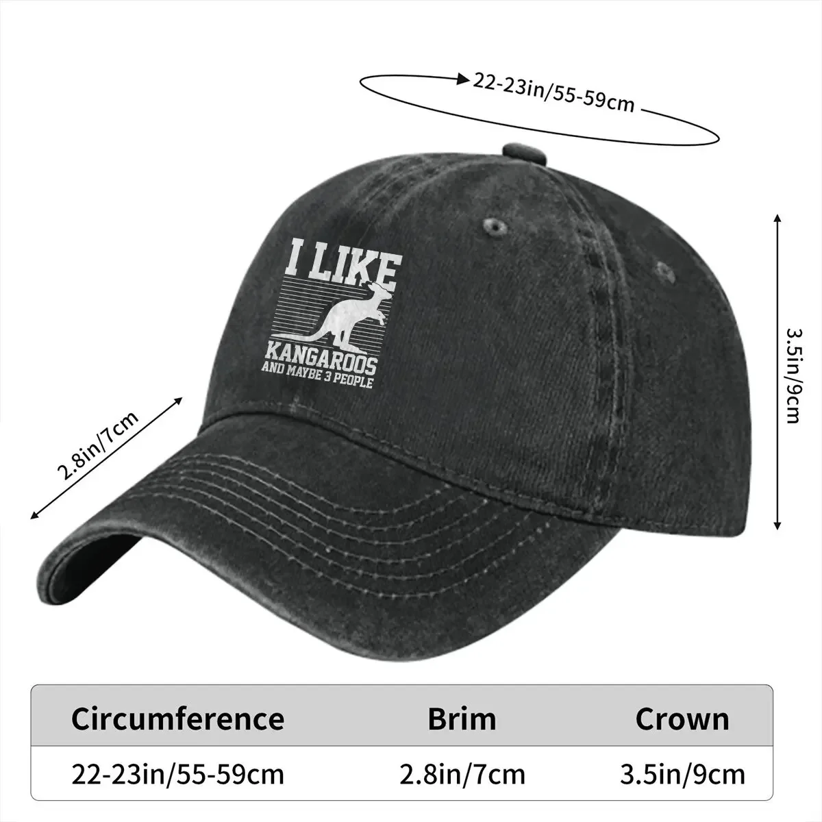 Washed Men's Baseball Cap Introvert Trucker Snapback Caps Dad Hat Australian Kangaroo Golf Hats