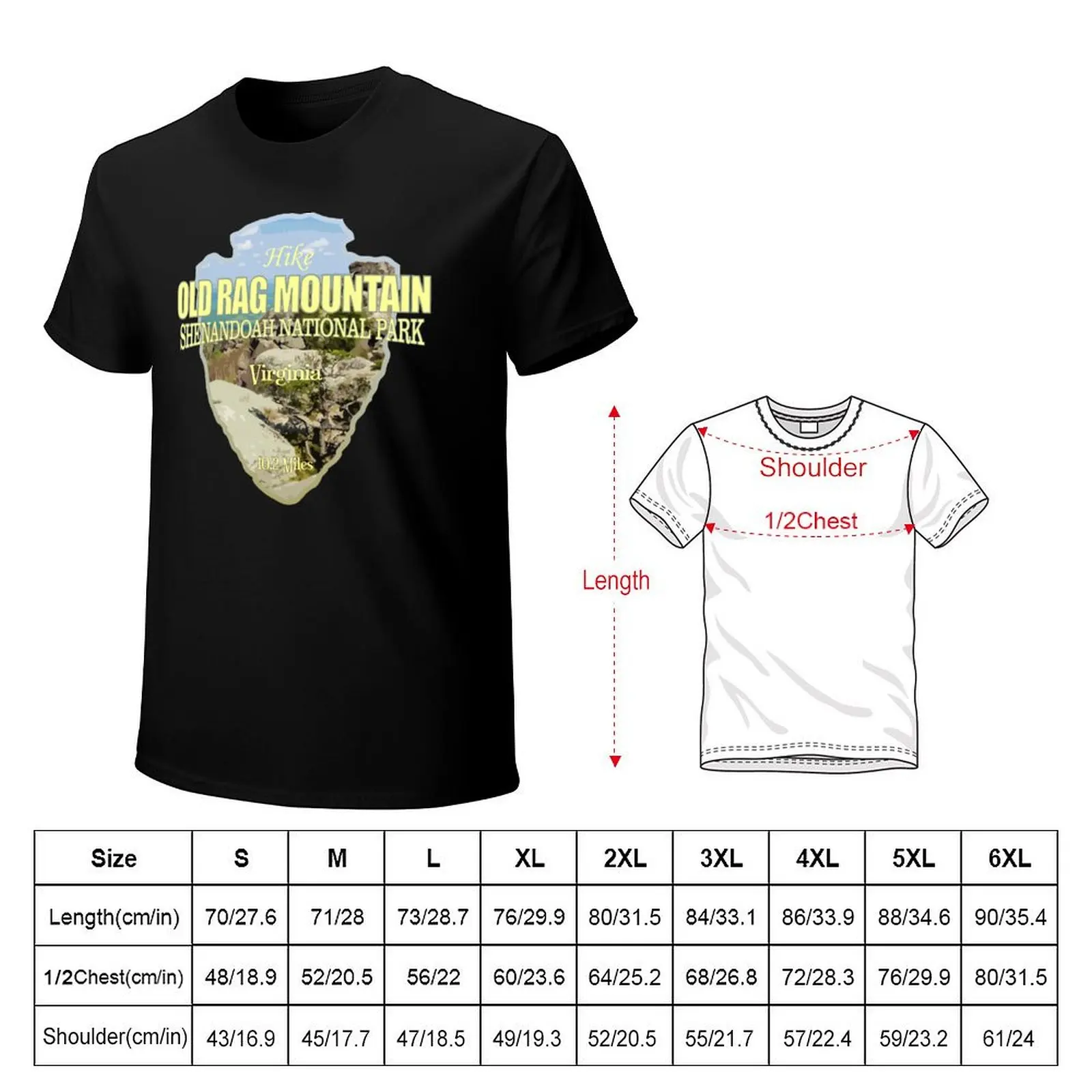 Old Rag Mountain (arrowhead) T-Shirt Breathable Sportswear T-Shirt for Men