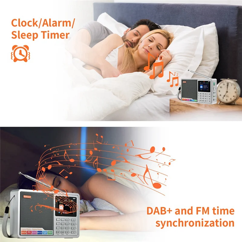 

GTMEDIA D2 Portable Radio FM/DAB+ Digital Radio With RDS, 2.4'' LCD Display, 60 Preset Stations, Enhanced Reception