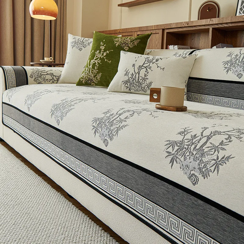 1 stücke Chinesischen Stil Chenille Sofa Abdeckung Vier Saison Universal Gerade Reihe Sitzkissen Heißer Langlebig Nicht Slip Möbel Schutz