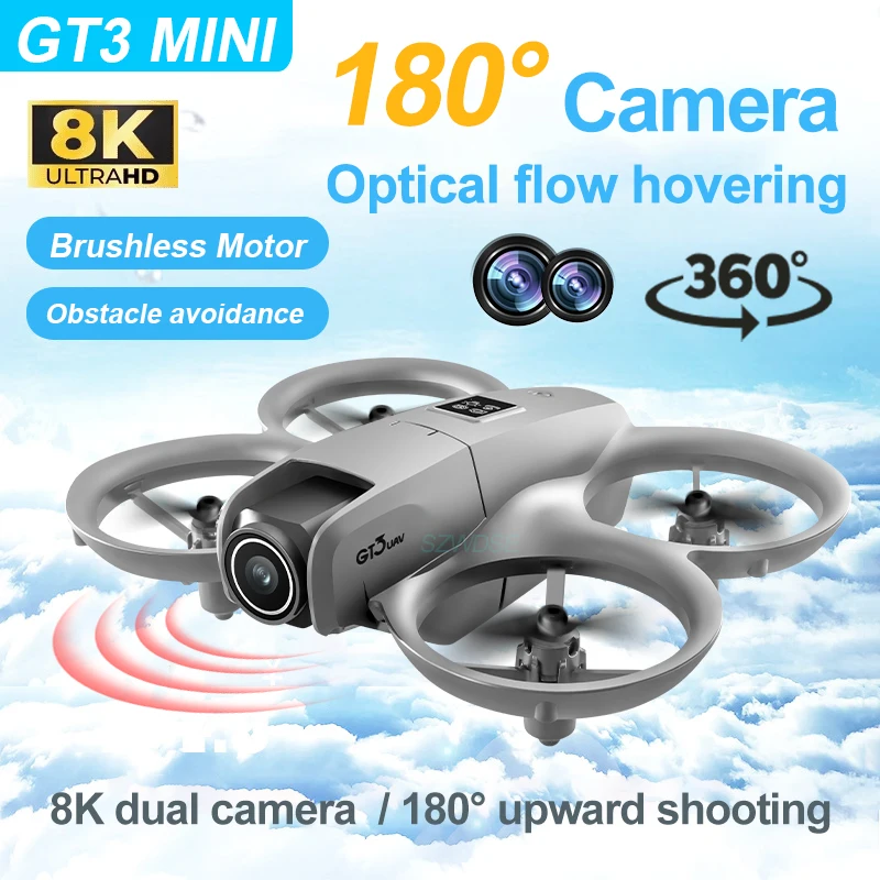 

RC Дрон 2025 GT3 8K 5G Профессиональная HD аэрофотосъемка Предотвращение препятствий Дистанционное управление Самолет Двойная камера Квадрокоптер Игрушка