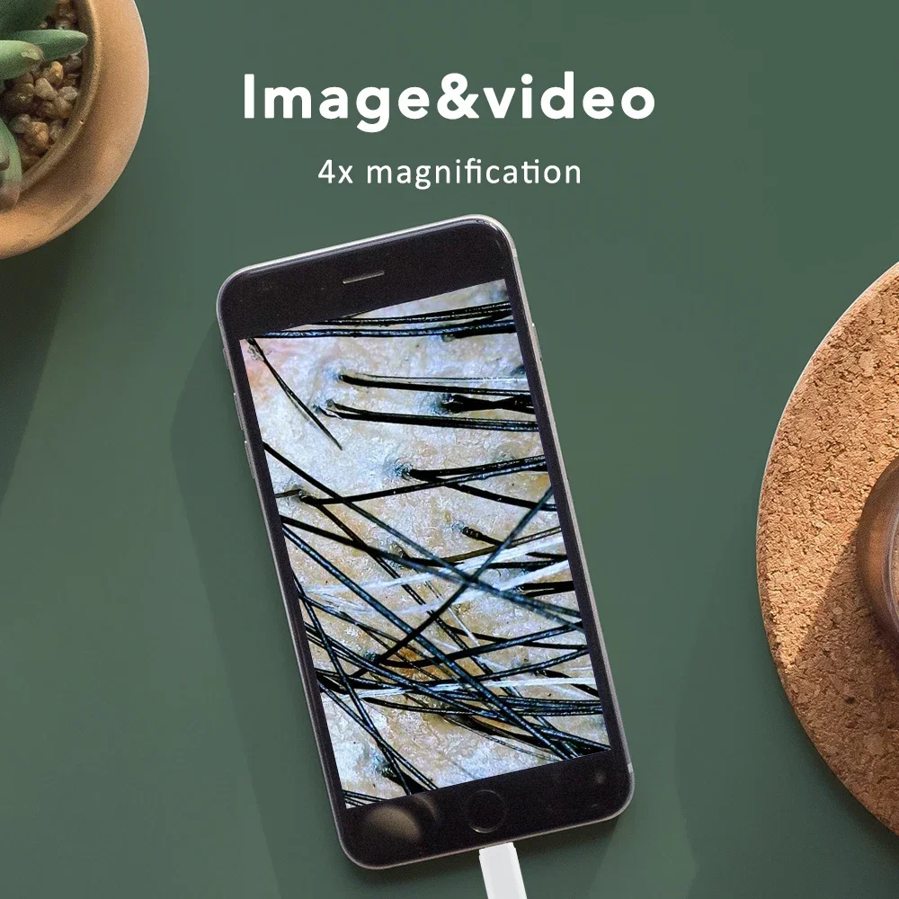 Draadloze Dermatoscoop Huidanalysator Machine Professionele draagbare haarhoofdhuiddetector Hoge vergroting Poriecamera Gezichtsschoonheid