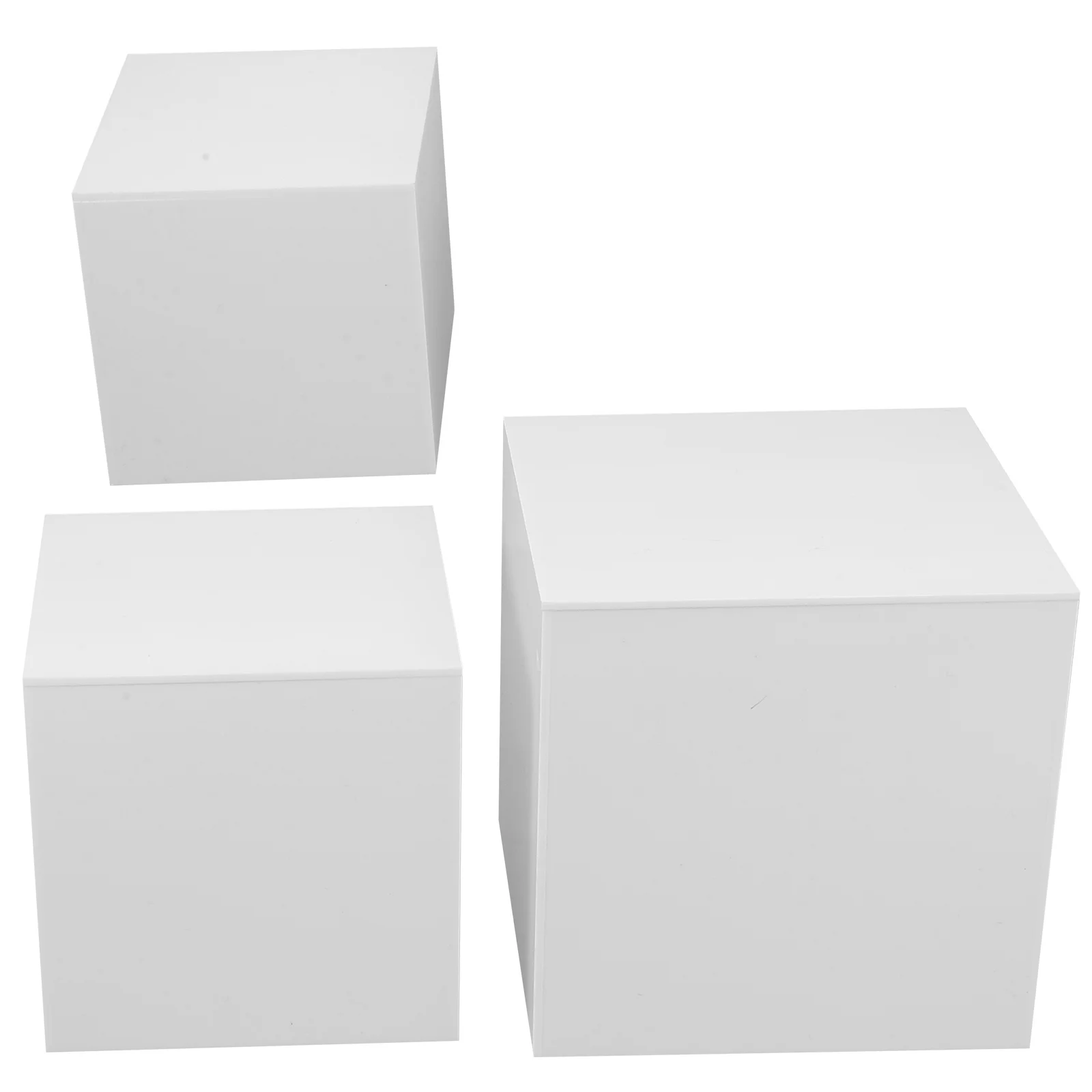 

3Pcs Acrylic Display Cube Risers Clear Square Boxes Multi-Purpose Display Stands for Crafts Office Kitchen Bathroom Storage