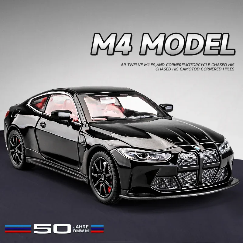 Alloy 1:24 Scale BMW M4 Sport Car Model Simulation Diecast Toy Vehicle Collection Home Decor Children Boy Birthday Gift Toy Car