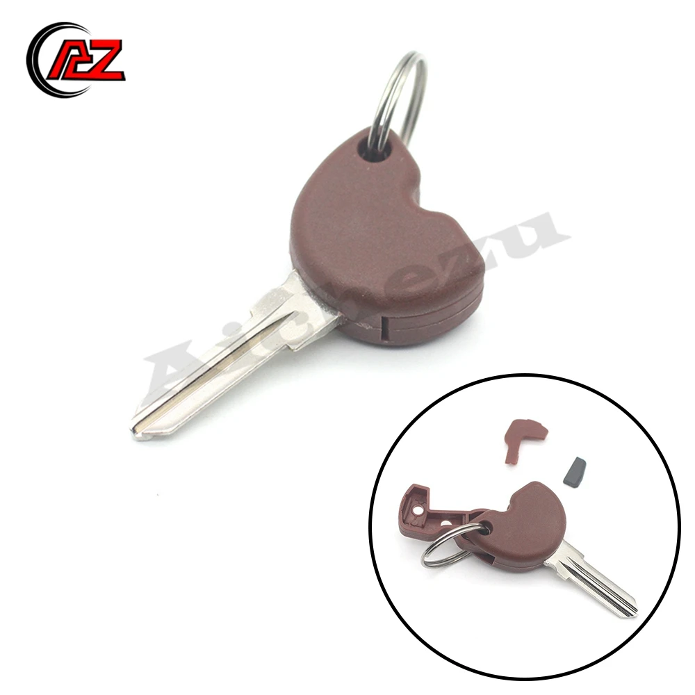 

ACZ New brown uncut Blank key + Transponder Chip for Gilera