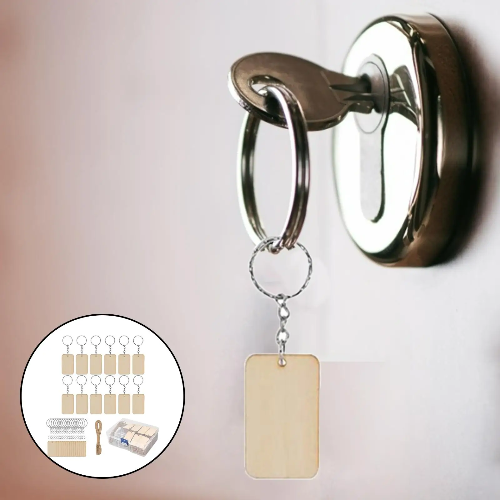 241 / Set Blank Keychain Set Blank Labels Unfinished Hardware