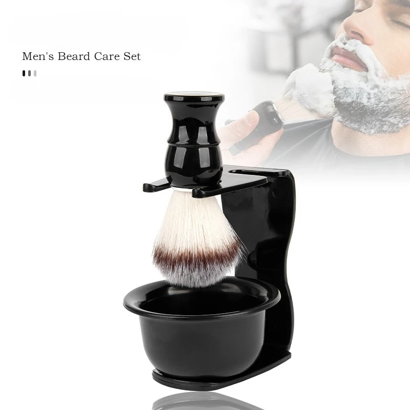 3Pcs Professional Shaving Set with Boar Bristle Beard Brush Bowl and Stand for Men Wet Shaving Grooming Kit Salon Styling tool