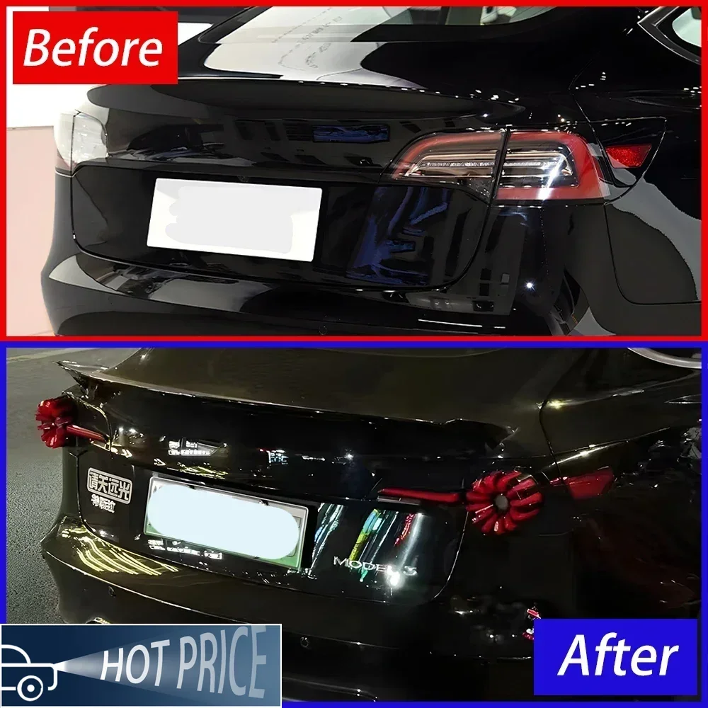 For Tesla Model 3 Model Y 2019-2023 Auto Rear Lamps Upgrade Martin Style Brake Light Accessories LED Car Taillights Assembly