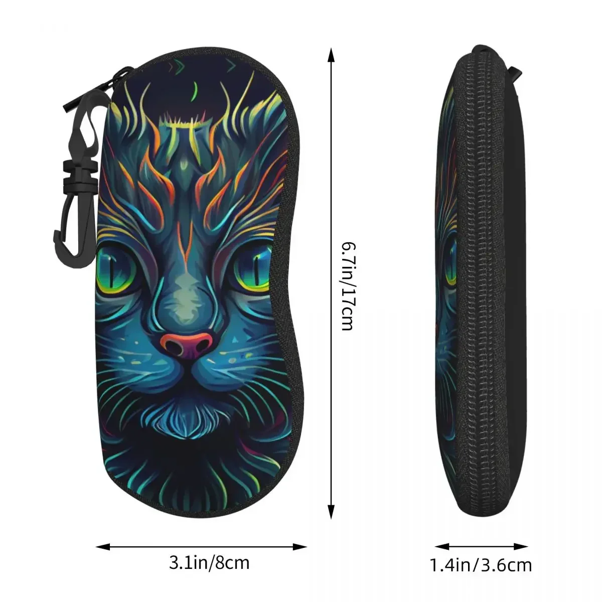 Cute Adorable Cat Glasses Case Cover cartoon animal Travel Sunglasses  For Men Female Classic Eyewear Bag Eyeglass Protector