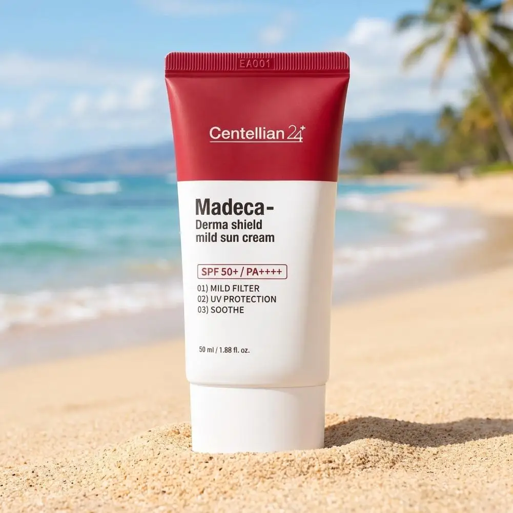 Korean Centella Asiatica Repair Physical Sunscreen SPF50+ PA++++ Gentle UV Barrier Soothing Hydrating Sun Cream Not Greasy