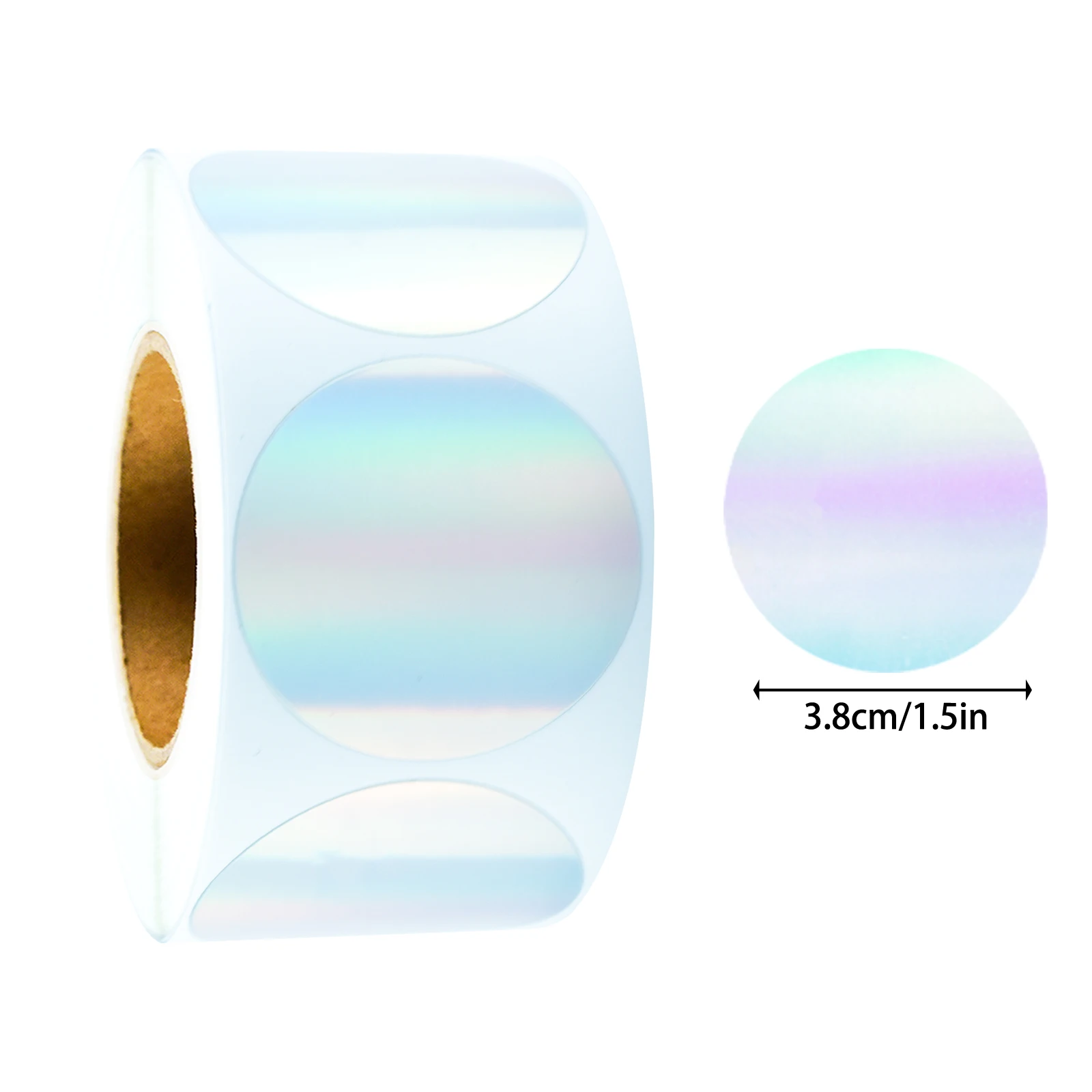 500Pcs 3.8Cm/1.5In Plain Laser Film Decorative Labels, Plain Laser Film Round Stickers for File Classification, Marking Key Points, Envelope Sealing, Gift Decoration, Office Organization