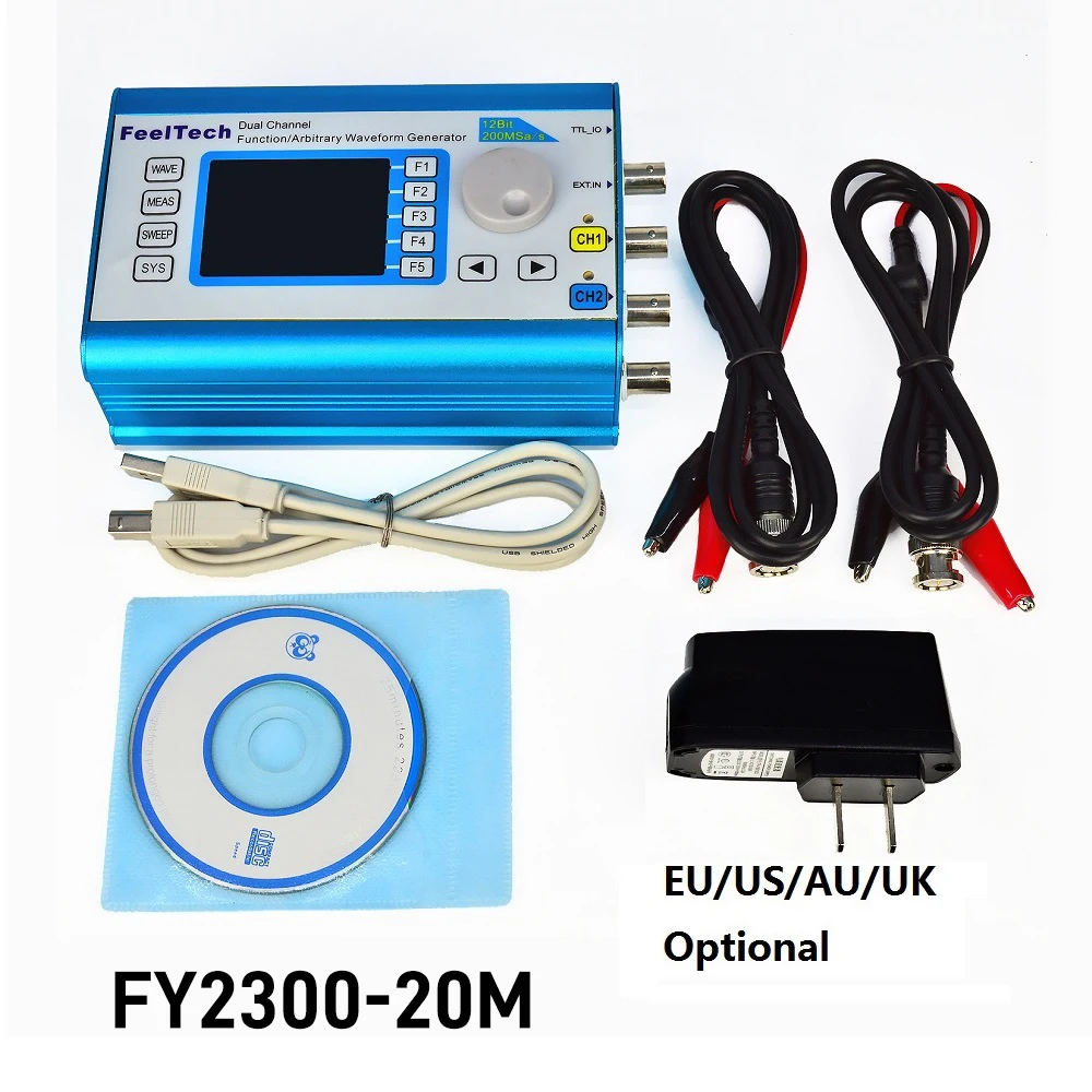 

FY2300 DDS Function Signal Generator 12MHz 20MHz Arbitrary Waveform Dual Channel Sine Wave Frequency Aluminum Alloy Shell