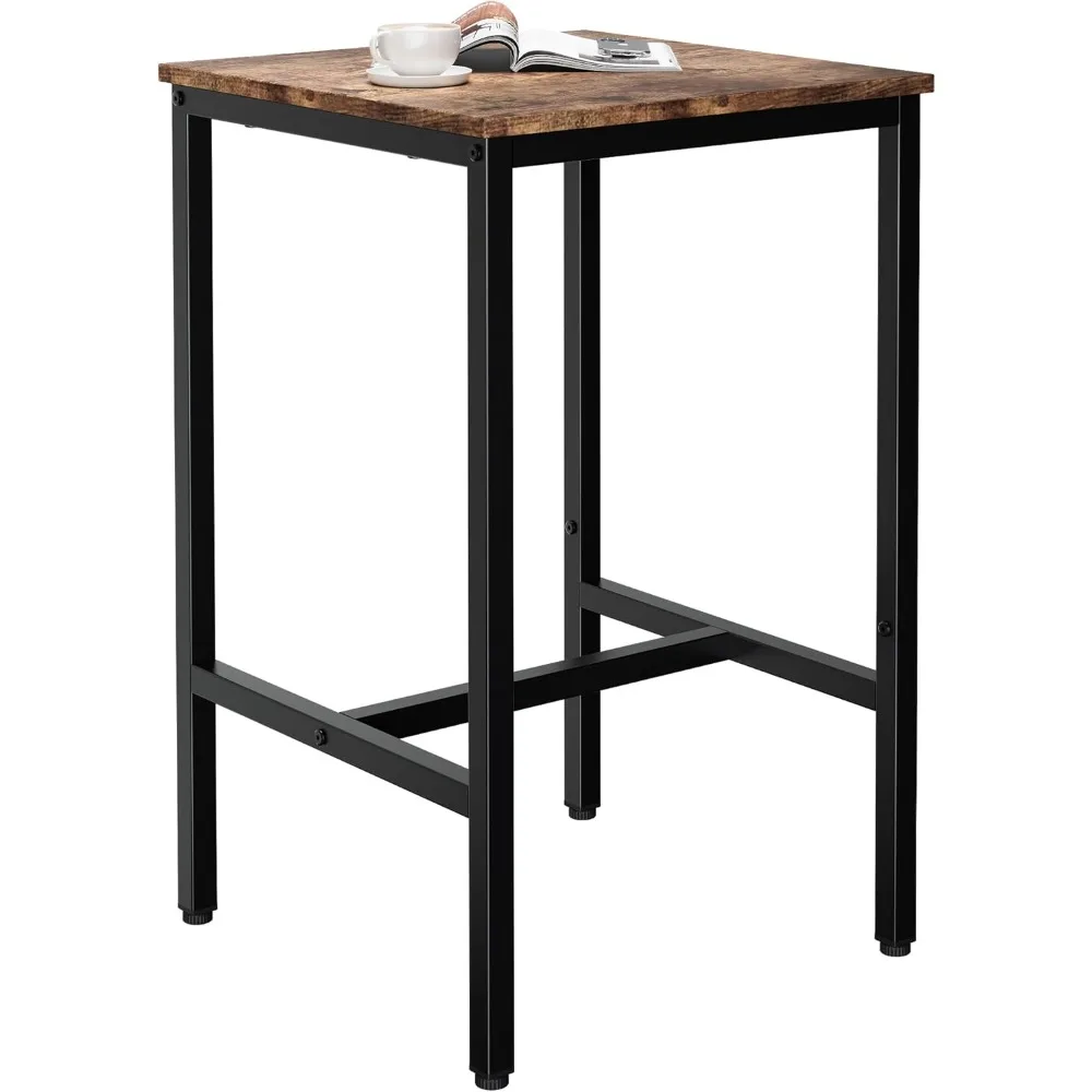 

Square Bar Table, High Top Table - Industrial Metal Frame for Small Spaces & Narrow Kitchens, 23.6x23.6x36.9 in (LxWxH), Easy As