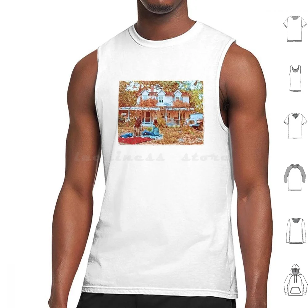 Picnic At The Inn-Old House Tank Tops Print Cotton Gilmore Girls Stars Hollow Rory Lorelai Rory Gilmore Lorelai Gilmore