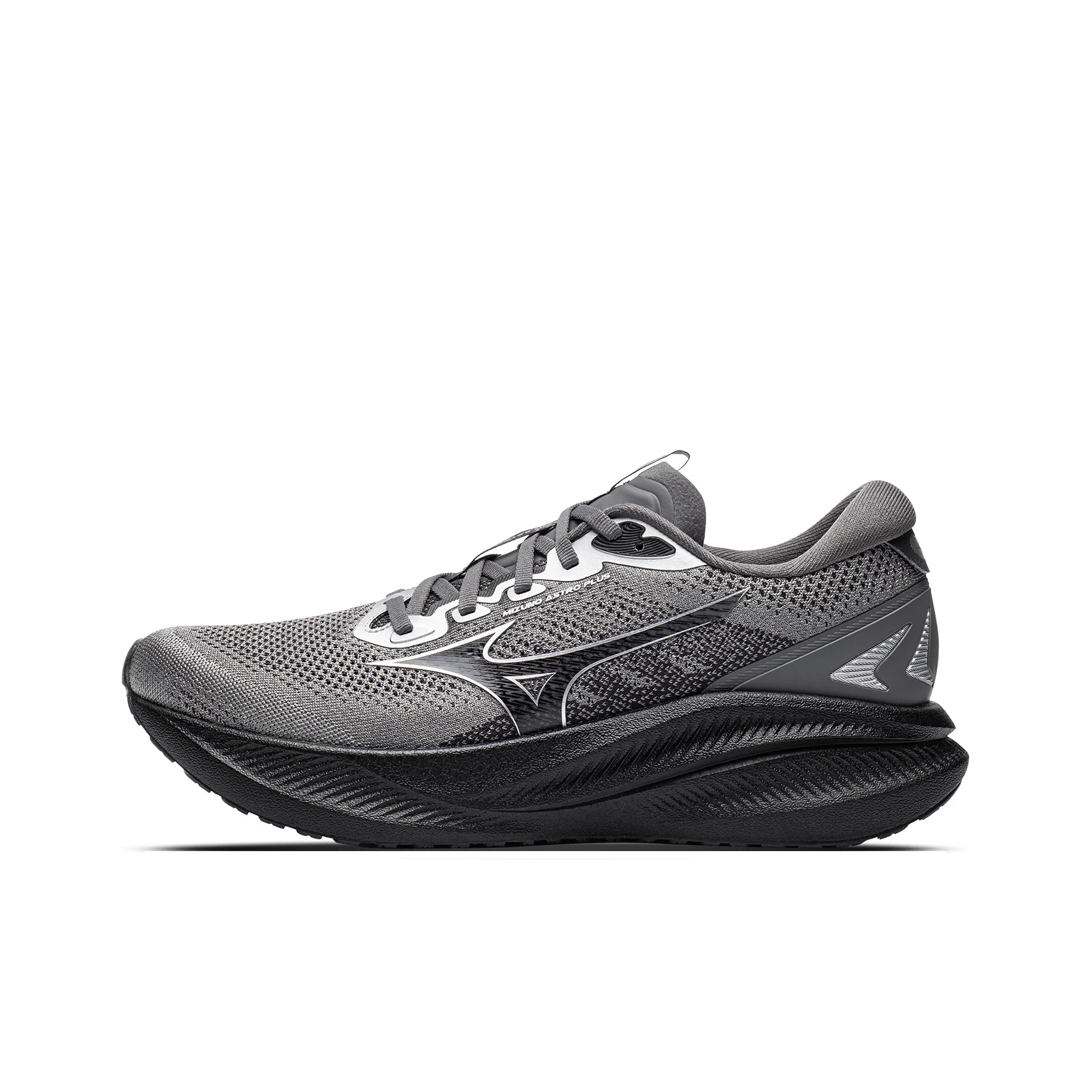 Mizuno Running Shoes Unisex Low Top Carbon Light Gray/Sauce Black/Silver D1GH251111