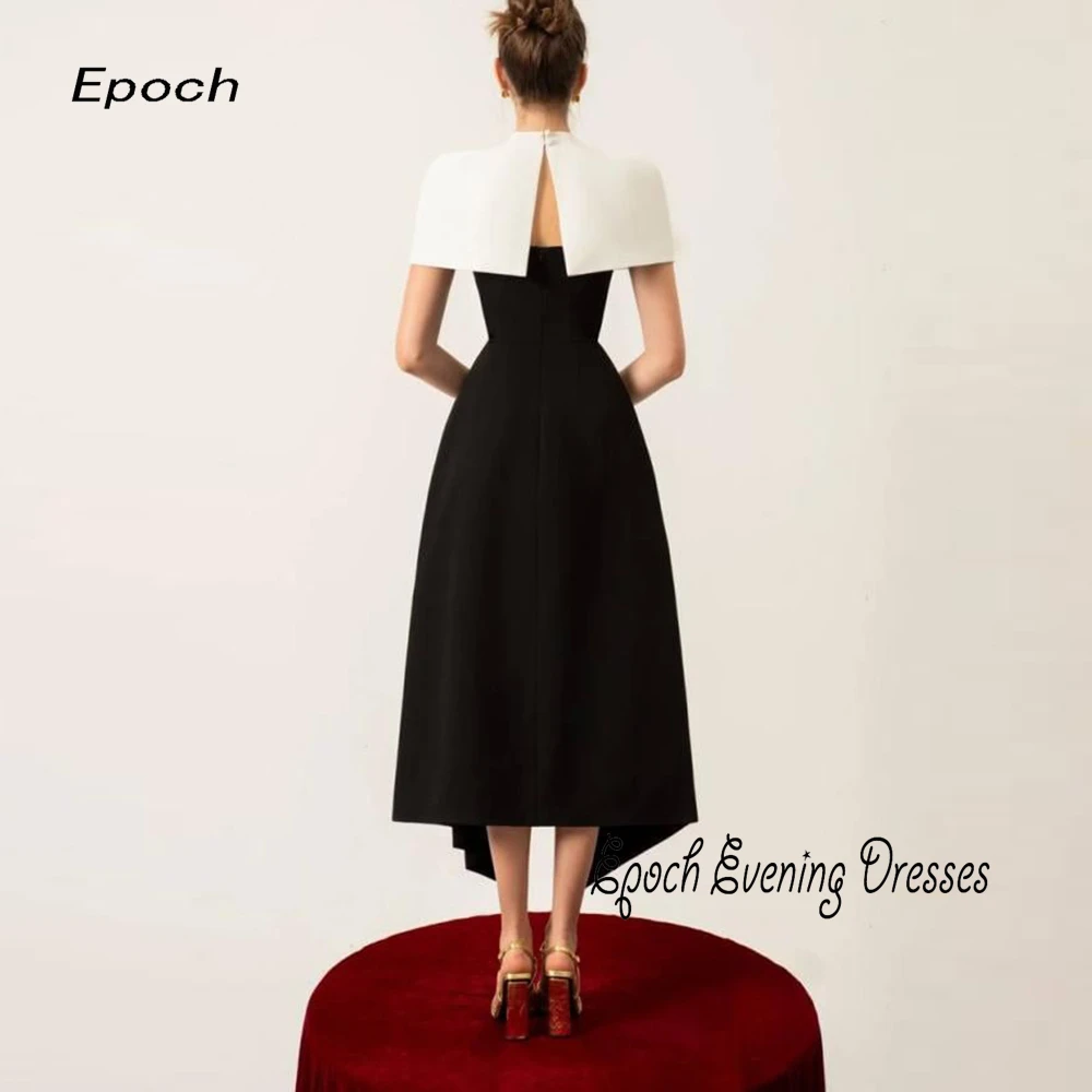 Epoch Evening Dresses فساتين مناسبة رسمية Elegant A-Line High Waist Ankle-length Crepe Cocktail Party Prom Gown with Slit