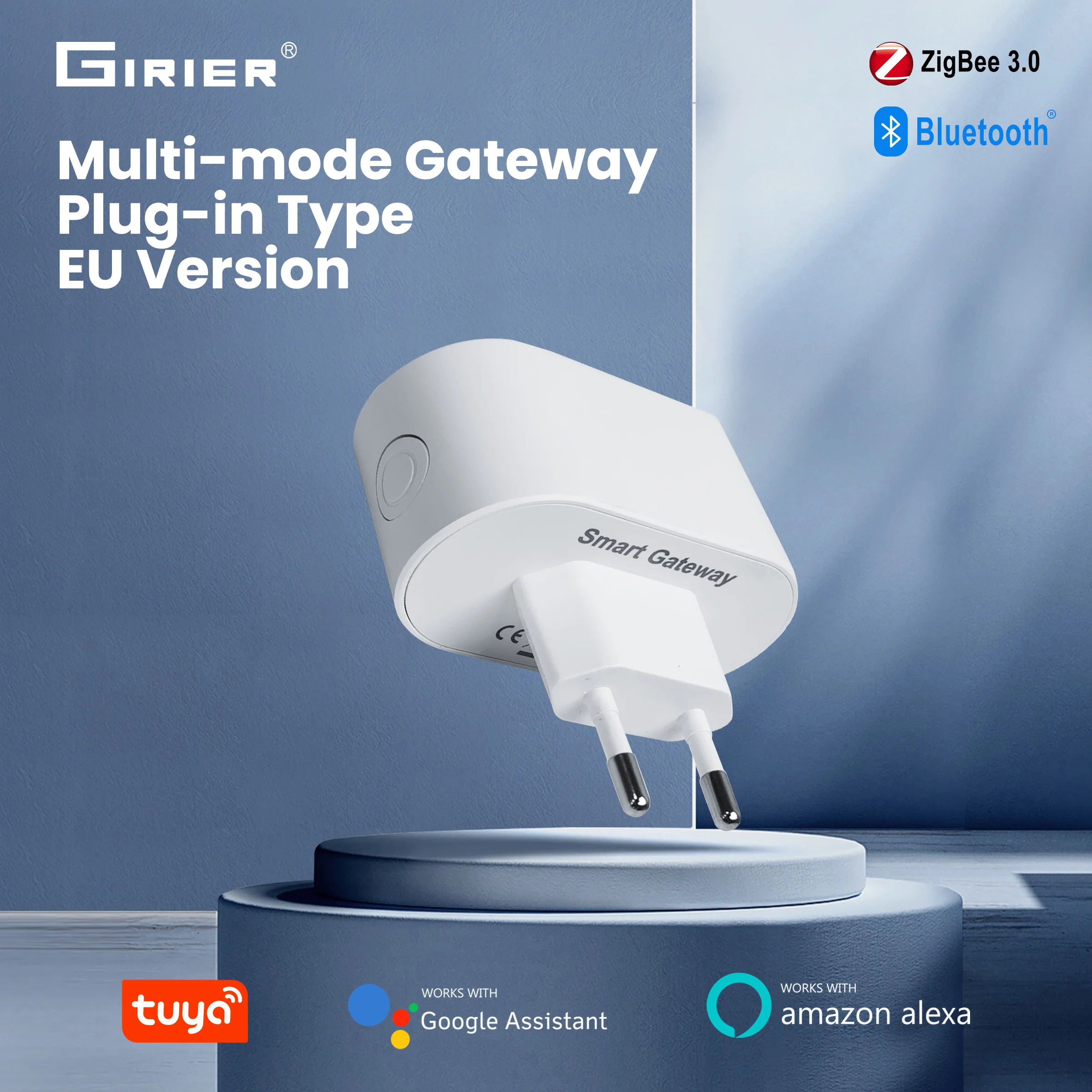 GIRIER Tuya Smart ZigBee Gateway Hub Plug-in Type Multi-mode Bluetooth Gateway Bridge for Smart Home Automation Works with Alexa