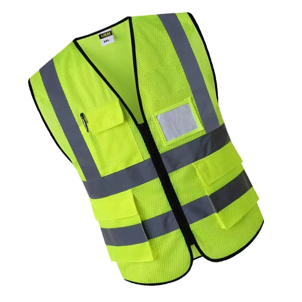 Protective Reflective Vest Lightweight Luminous Safety Gear for Roadside Assistance Construction and Motorcycling