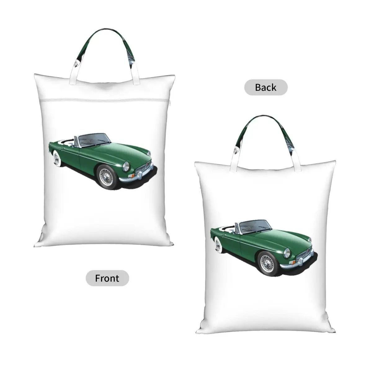 MGB Roadster In British Racing Green Travel Laundry Bag Waterproof Reusable Dirty Clothes Pouch Gym Yoga Camping Washing Basket