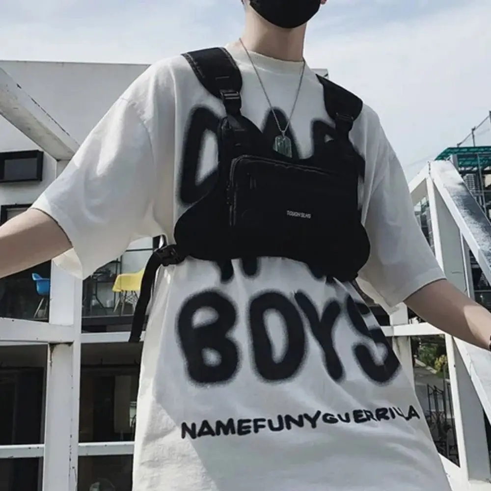 

Functional Vest Bag Hip Hop Hip Hop Vest Bag Streetwear Waterproof Chest Bag Large Capacity Casual Streetwear Chest Bag Women
