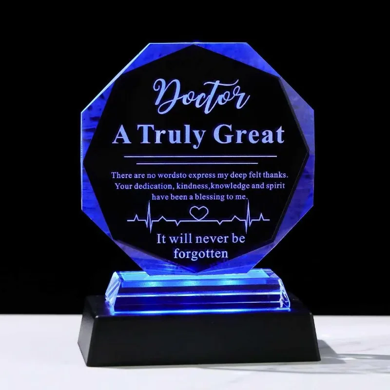 Nordic Crystal Octagon Medal Ornaments Living Room Porch Wine Cabinet Thank You Card Desktop Holiday Decoration Birthday Gifts