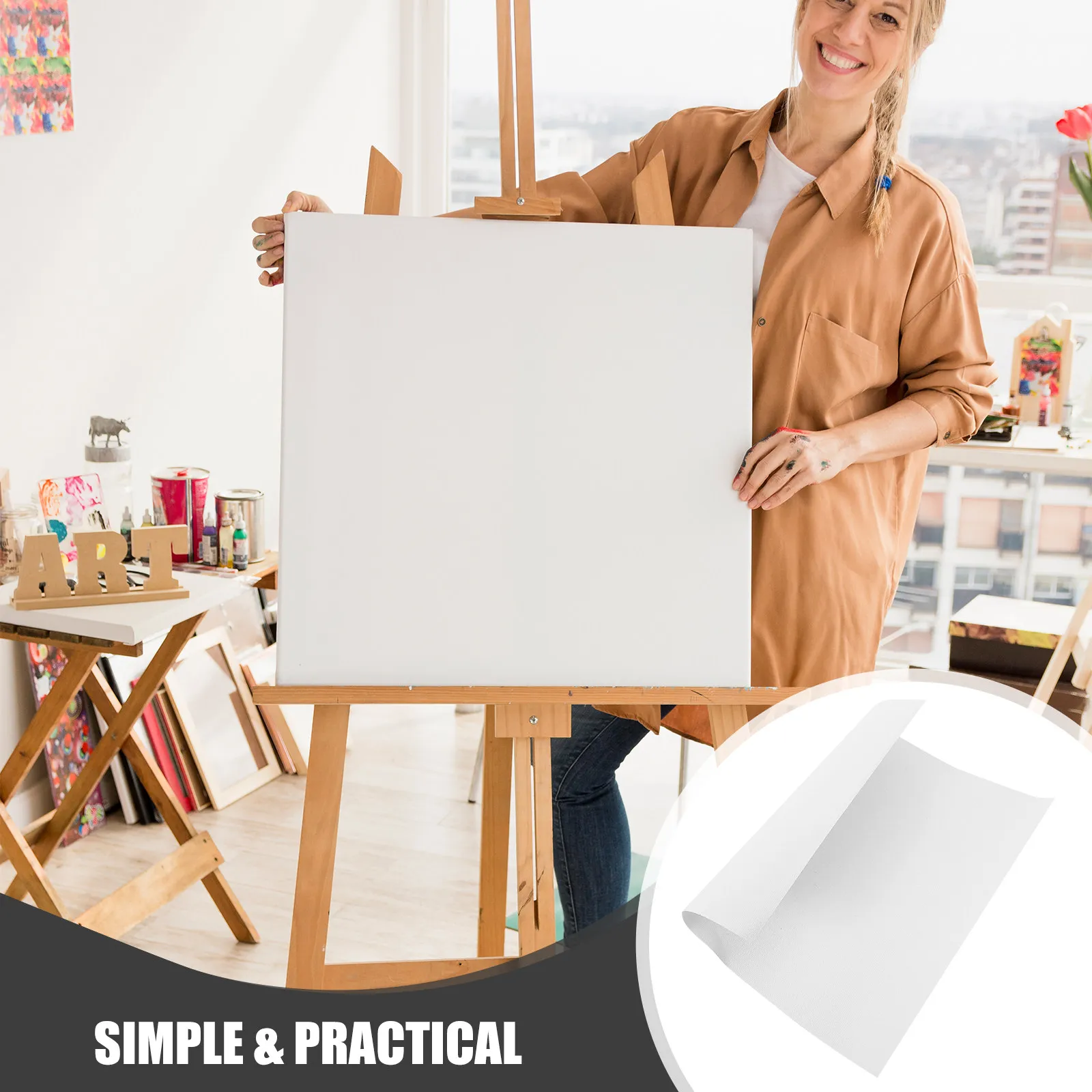 10Pcs Oil Painting Canvas Cotton Sheets Multipurpose Lightweight Drawing Canvas for Artists Beginners Acrylic Gouache Painting
