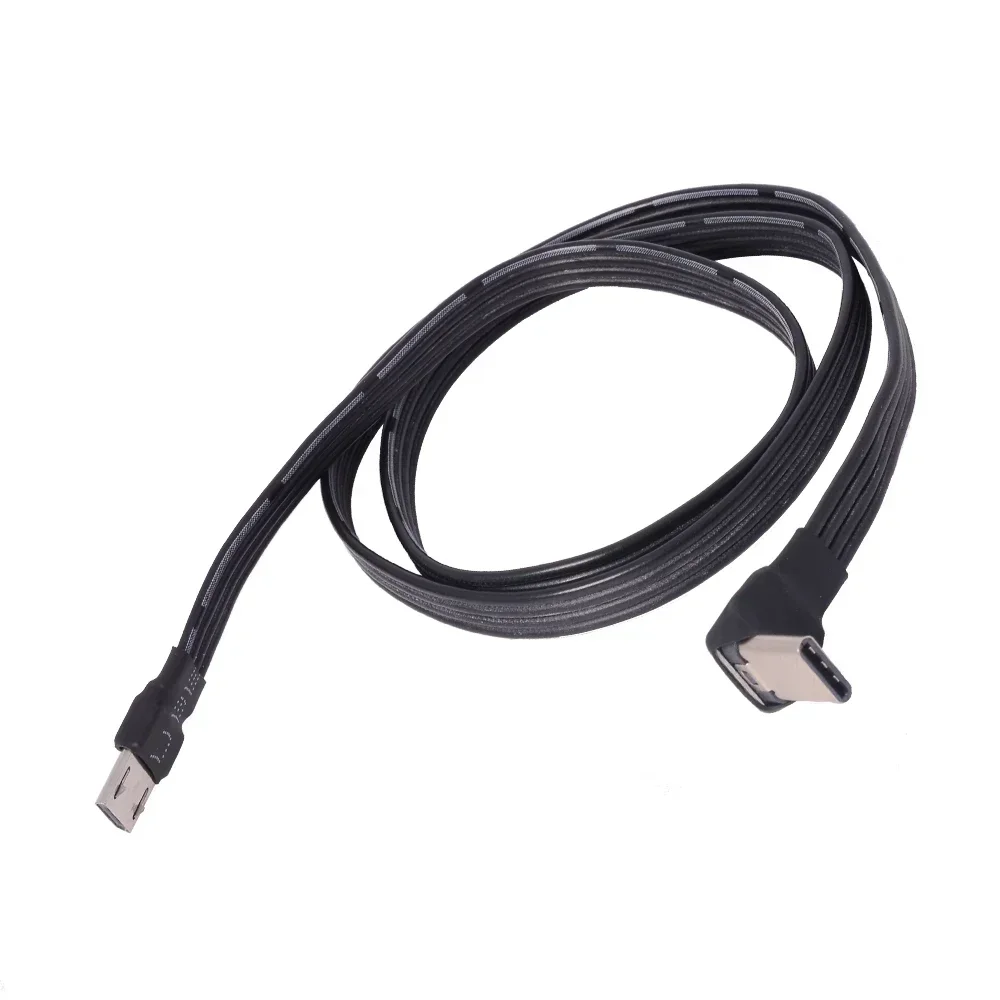 FFC USB 2.0, kabel typu C, kątowy, 90 stopni, z wtykiem męskim na obu końcach, do Micro USB, prosty, płaski, elastyczny, przedłużacz, adapter FPV, kabel do przesyłania danych. — zdjęcie produktu 5