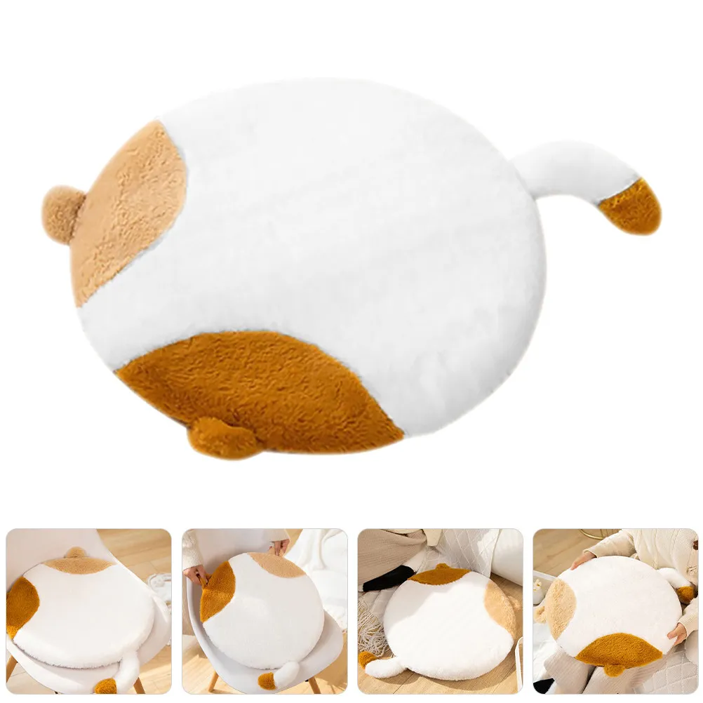 Memory Foam Dining Chair Cushion Round Cat Design – Comfortable Slow-Rebound Seat Pad for Kitchen, Office, Dorm