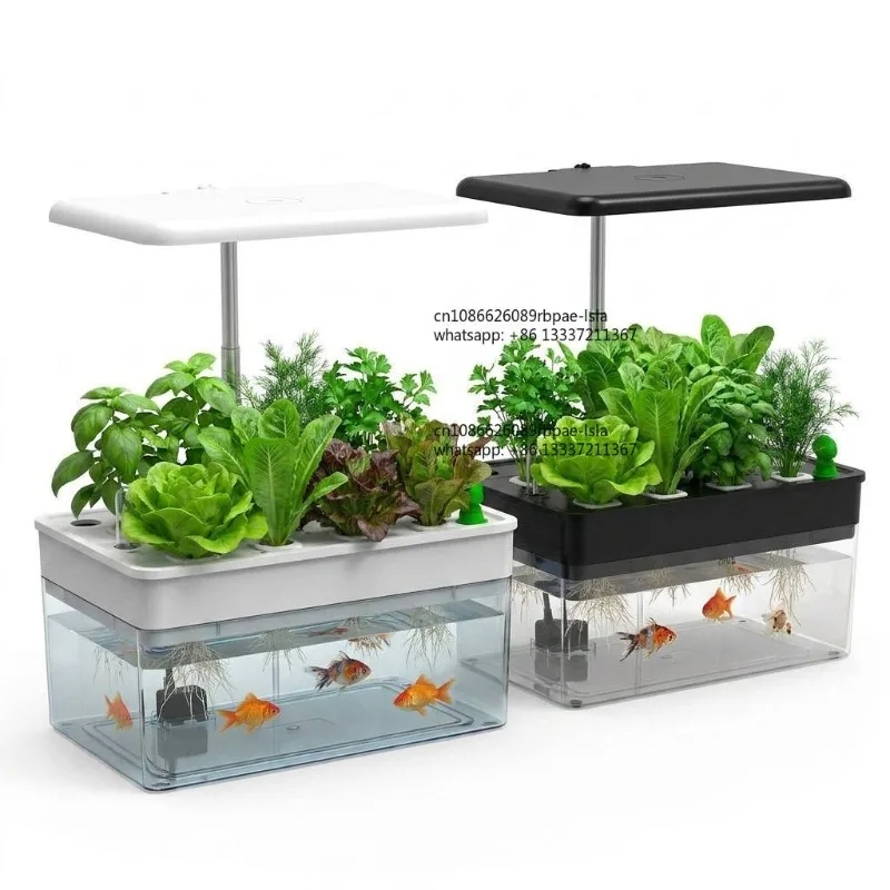 Multi-function Desktop Ecosystem Smart Herb Planter Optional Aquaponics or Micro Landscape Creation