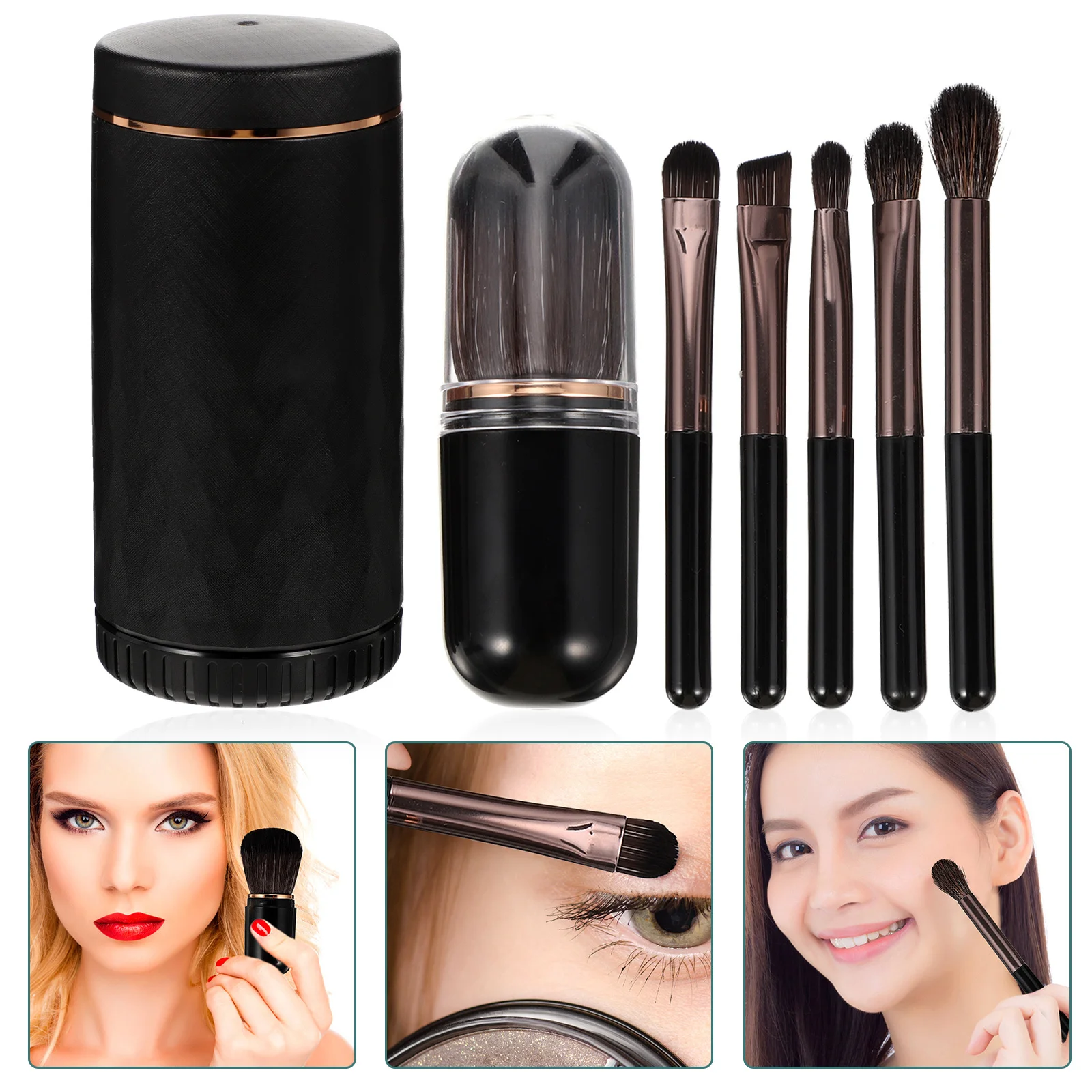 Ensemble de pinceaux de maquillage professionnels en fibres artificielles pour femmes, outil de voyage Portable, applicateur de poudre de Blush, 1 ensemble