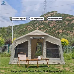 Large Size Outdoor Shelter Quick-open Inflatable Tents Wind and Rain Resistant Canopies Hiking Oxford Cloth Fabric Flysheet