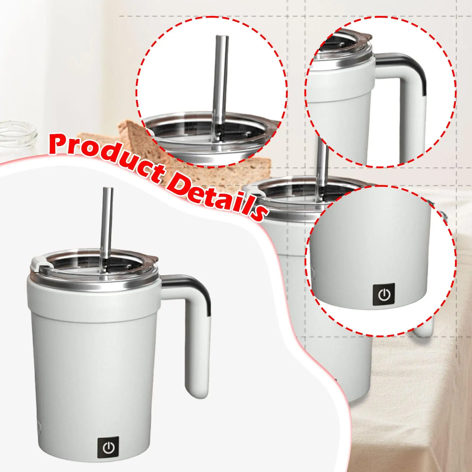 Automatic Stirring Coffee Mug 380 ml Milk Multipurpose Self Stirring Coffee Mug for Gym Travel Backpacking Camping