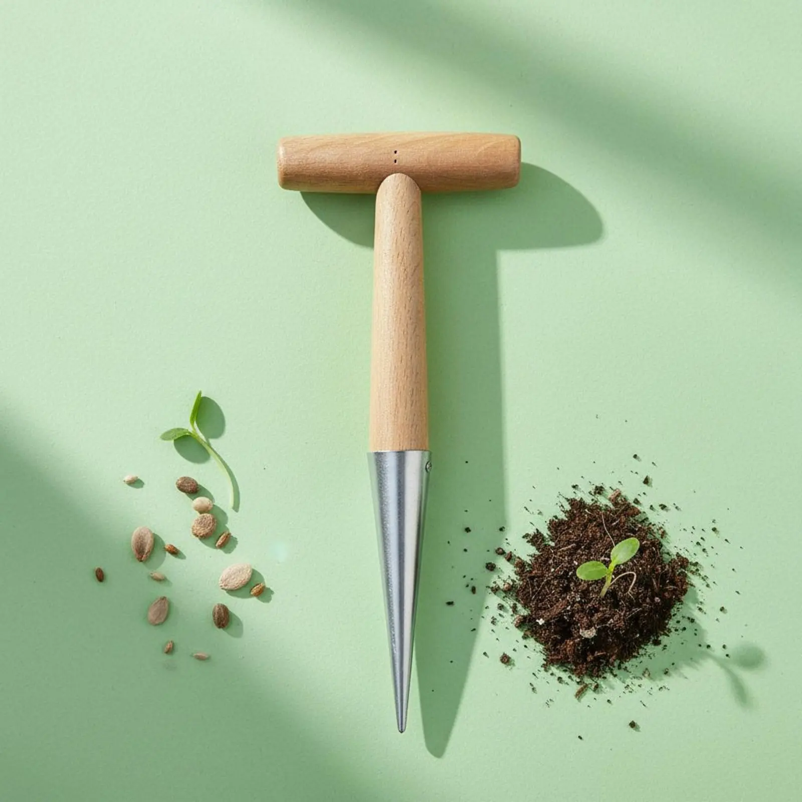 Soil Hole Puncher Easy to Use Garden Dibber Young Plant Dibbler Long-Lasting Young Plant Hole Digger Ergonomic Design