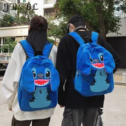 Stitch Dark Blue Plush Large Capacity Backpack Female Cartoon Anime Cute Student Couple ,mochilas Aestethic Bag