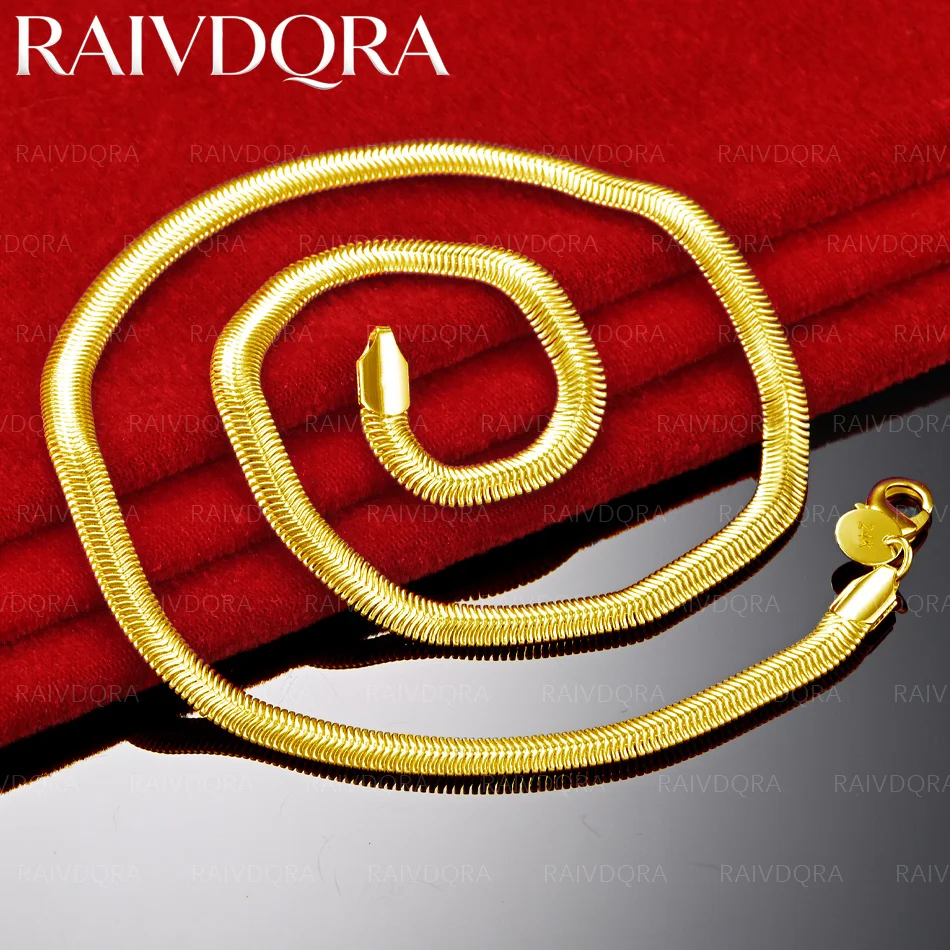 18K Gold Plated 40-65cm Snake Chain Necklace For Women and Men Fashion Jewelry Basic Classic Grace Party Accessories