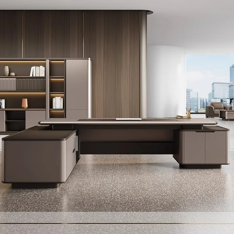 Light luxury fashion modern president table boss table high-end chairperson desk manager table and chairs