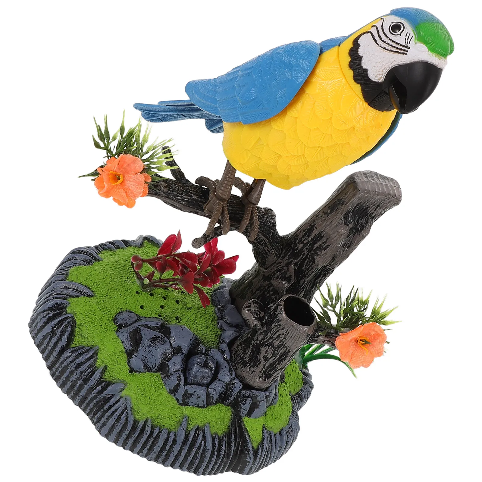 

Electric Chirping Bird Cage Interactive Simulation Parrot Sounds Flapping Wing Voice Activated Kids Home Decor Battery