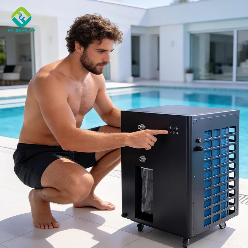 Fuerle 1.5hp Heating Cooling Ice Bath Chiller Filter Integrated Mini Pump Elite Water Pump Filter Cold Plunge Chiller