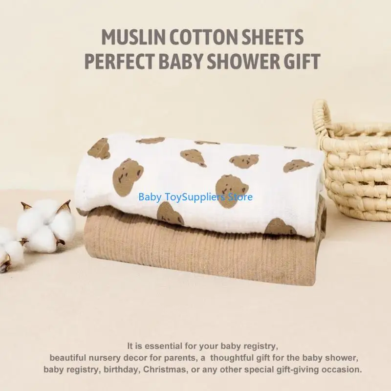 R1WF Pack of 2pcs Baby Fitted Bassinet Sheet Newborns Changing Pad Cover Comfortable