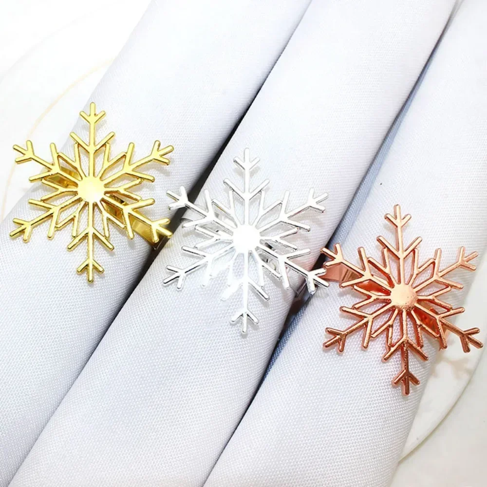 Christmas Snowflake Shaped Napkin Rings Dinning Table Setting Christmas Snowflake Napkin Button Snowflake Napkin Rings