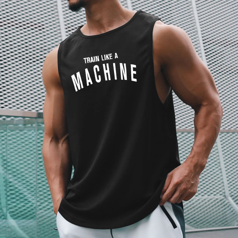 

Muscle Guys Gym Clothing Mens Bodybuilding Tank Tops Summer Mesh Breathable Sleeveless Quick Dry Vest Fitness Workout Sportswear