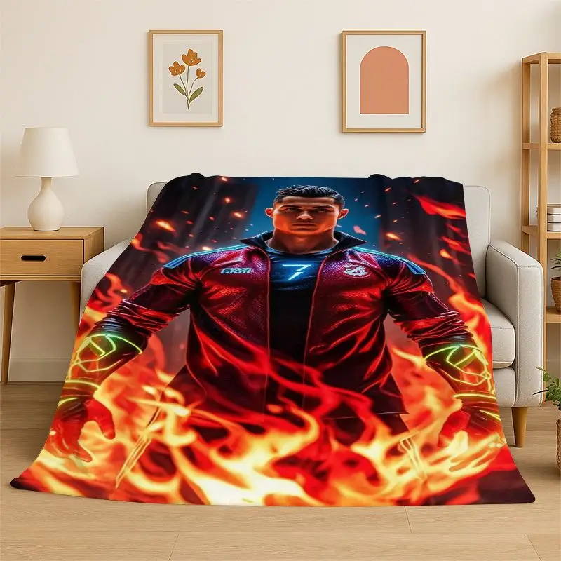 New Football Star Goat R-Ronaldo CR8 Flannel Throw Blanket,Cozy Blanket for Bed,Sofa,Couch,Bedroom,Living Room,Office,Camping