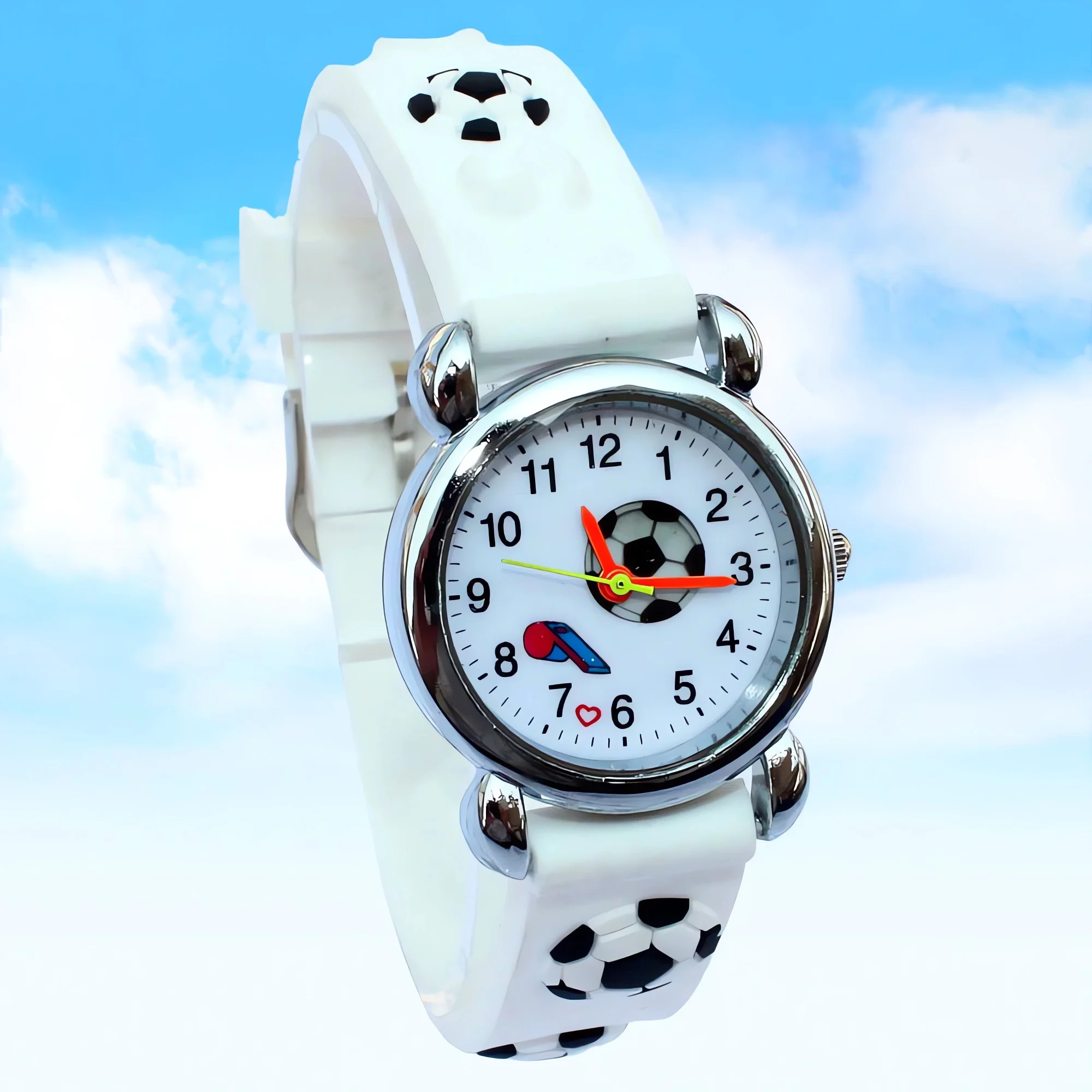 Kids Football Style Quartz Watch - Analog Wristwatch with Sporty Silicone Band for Boys & Girls Fashion Accessory