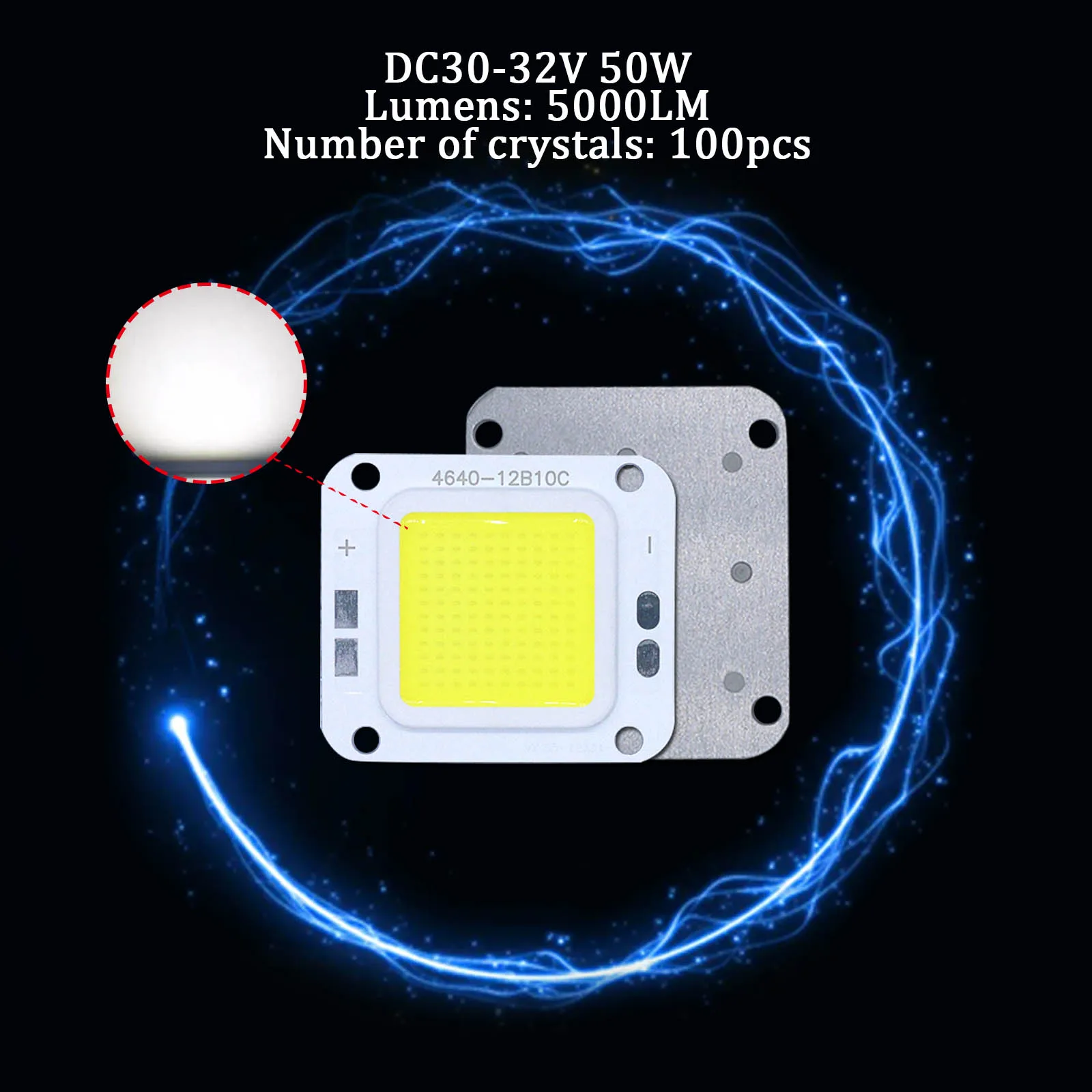 5 szt. Wysokiej mocy 1500mA DC30-32V chipy COB LED 50W lekkie koraliki SMD DIY do ciepłego białego reflektora LED światło punktowe przenośna LED