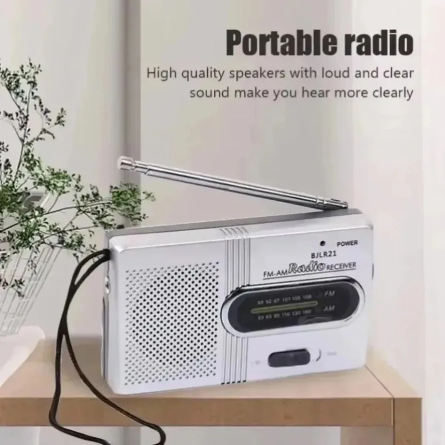 

New Mini Emergency Radio AM FM Portable Radio Reception Longest Lasting For Running Walking Home Soundbox (Need 2*AA Battery)